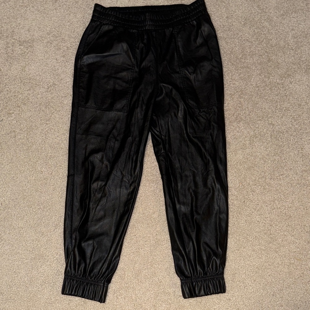 Calia (Dicks Sporting Goods) Black Faux Leather Jogger Pants